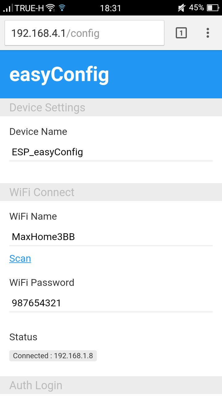 easyConfig on mobile