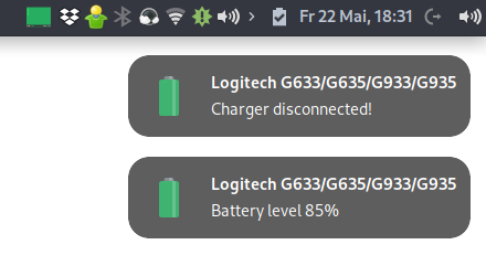 GitHub Manawyrm headsetcontrol notificationd Logitech G933 battery notification daemon for Linux