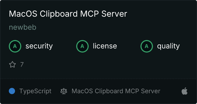 MacOS Clipboard Server MCP server