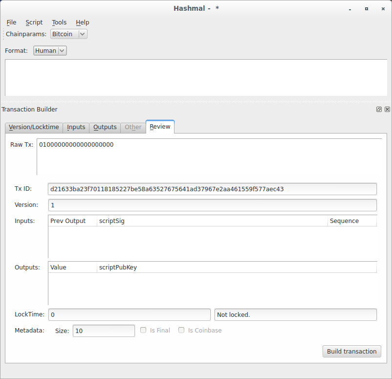 Transaction Builder demonstration