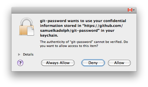 Mac OS X Keychain prompt