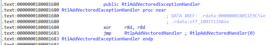 RtlAddVectoredExceptionHandler