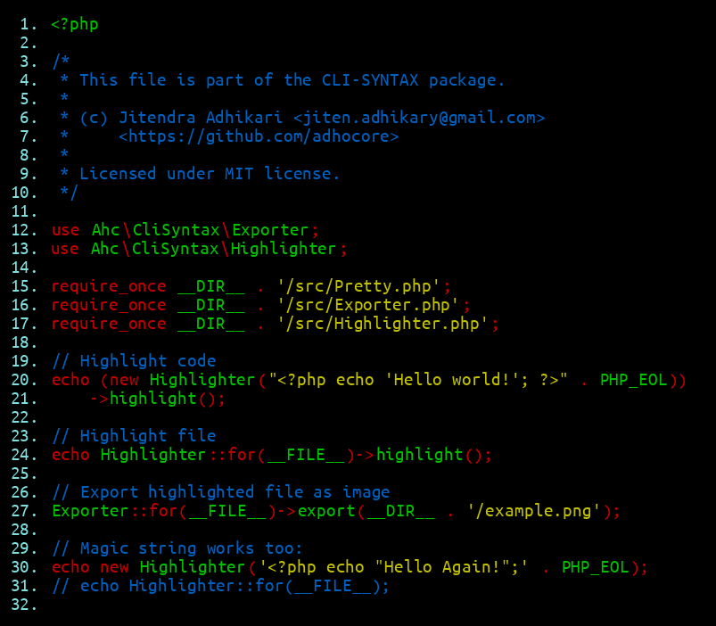 Example with line numbers