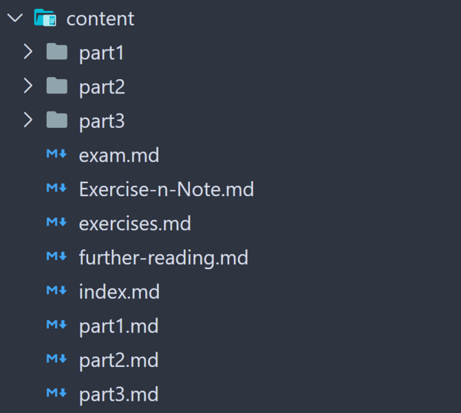 content folder structure