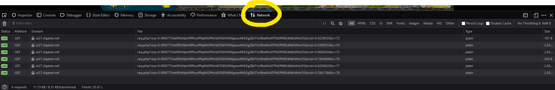 Network tab