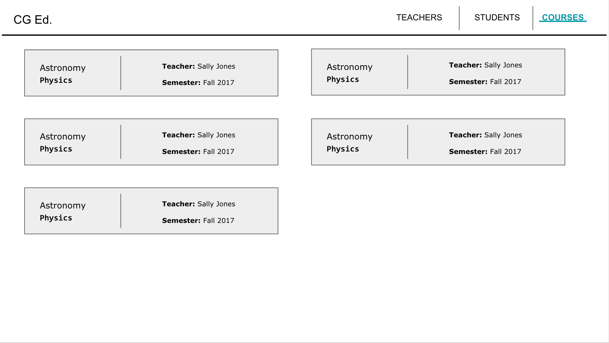 Courses mockup.