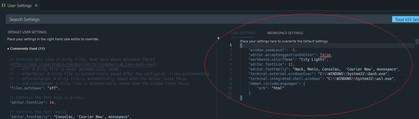 Preferences - settings