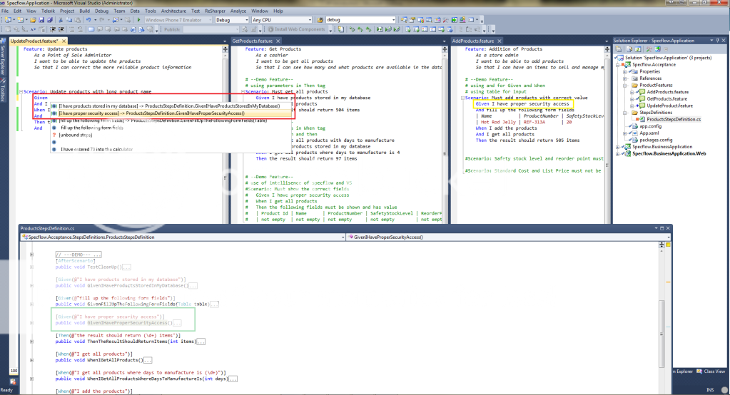 Specflow Integrated with Visual Studio and IntelliSense