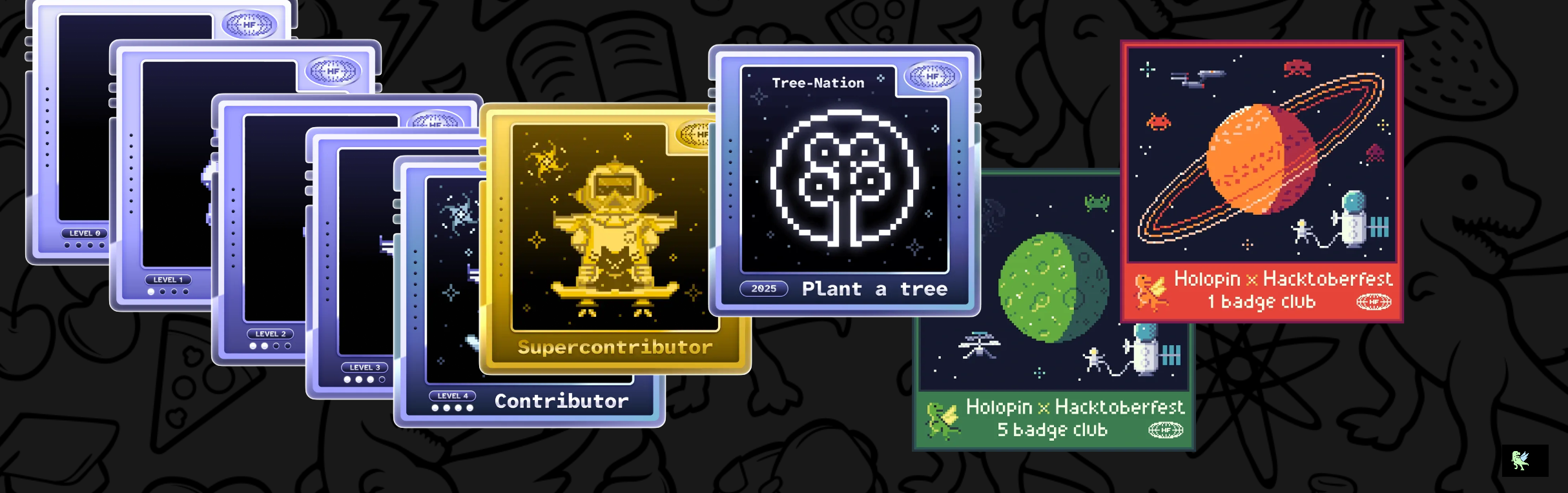 An image of @tomdu3's Holopin badges, which is a link to view their full Holopin profile