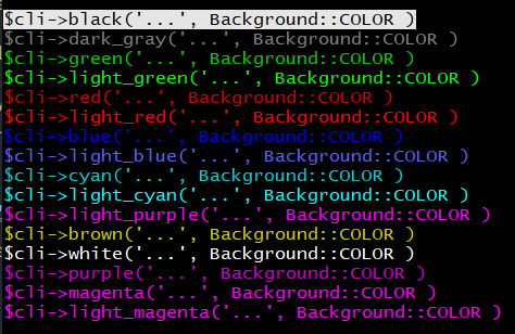 Text colors examples