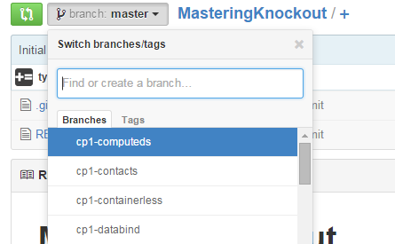 branch dropdown