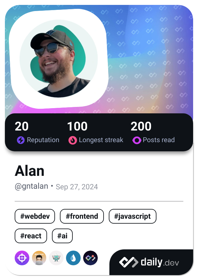 Alan's Dev Card