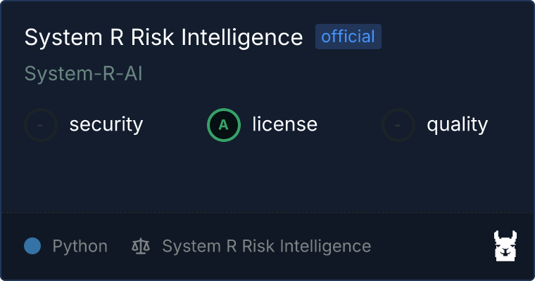 System R Risk Intelligence MCP server
