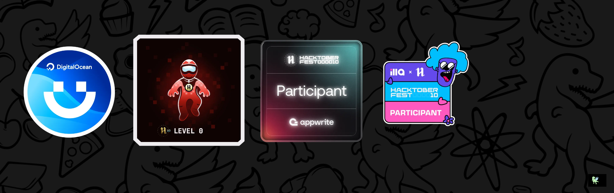 An image of @mamanwhide's Holopin badges, which is a link to view their full Holopin profile