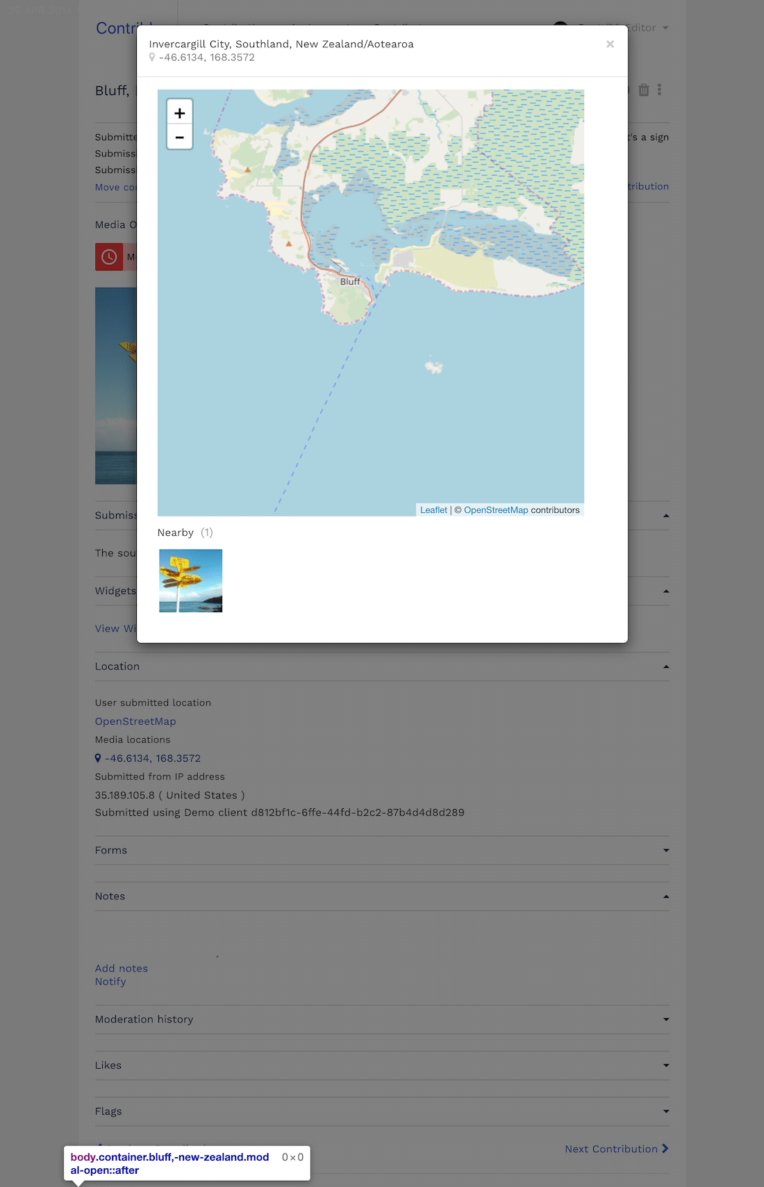 Verifing an EXIF location with the map view