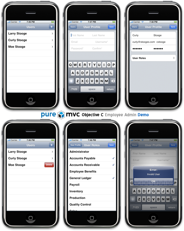 PureMVC Objective C Demo: Employee Admin