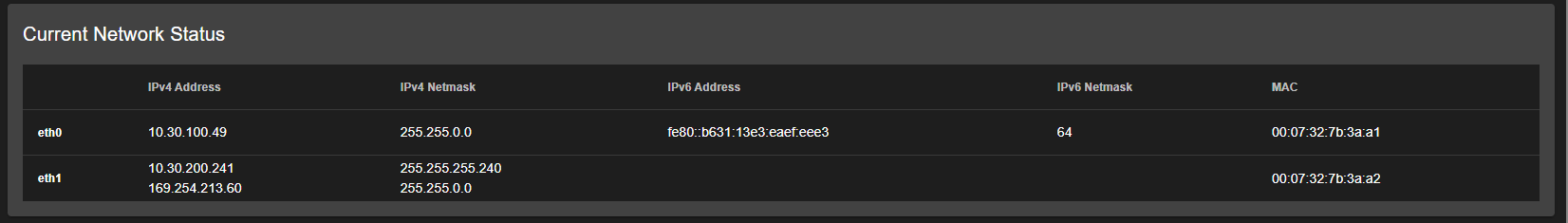 Network setting on EWC hardware
