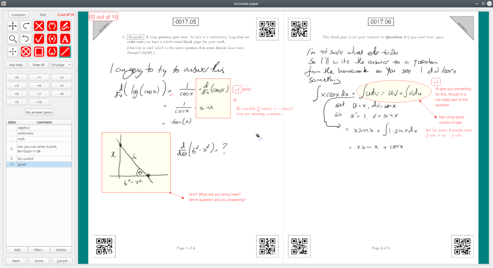 The plom annotation client in action