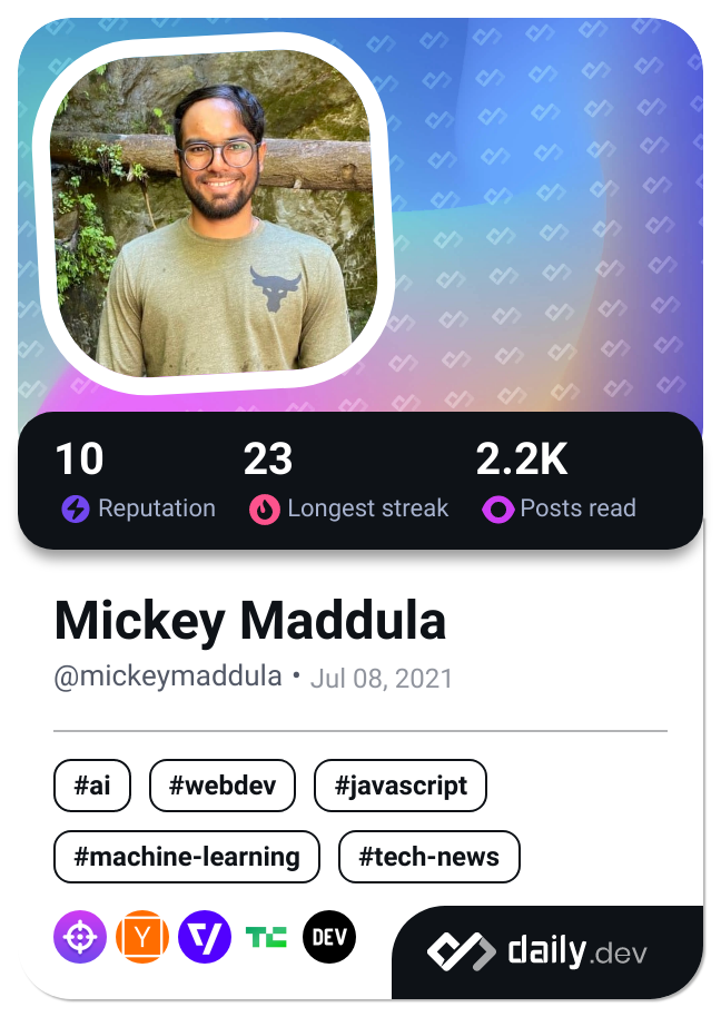 Mickey Maddula's Dev Card