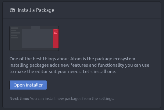 Install package: "Open installer"