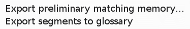 Memory > Export submenu