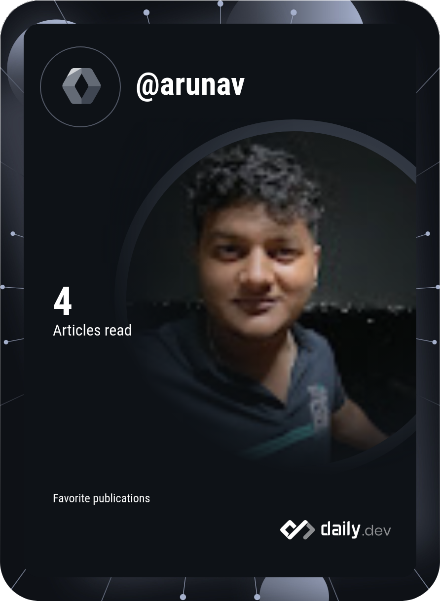 Arunav Mishra's Dev Card