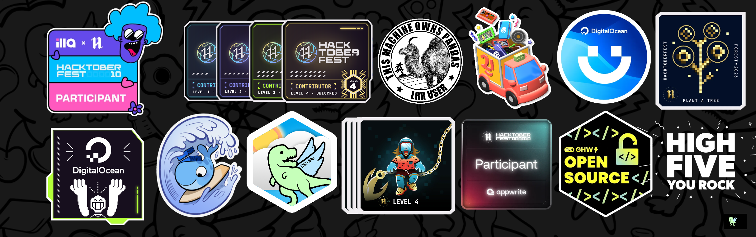 An image of @nikzy's Holopin badges, which is a link to view their full Holopin profile