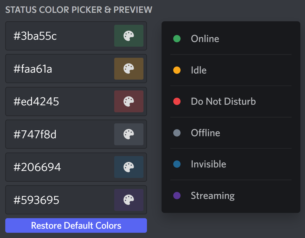 Custom Status Colors