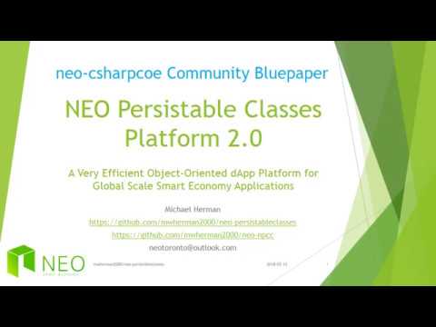 NEO Persistable Classes Platform 2.0: Deep Dive