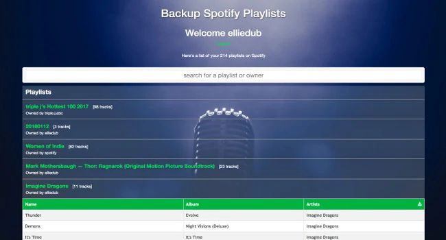 Spotify Playlist Backup