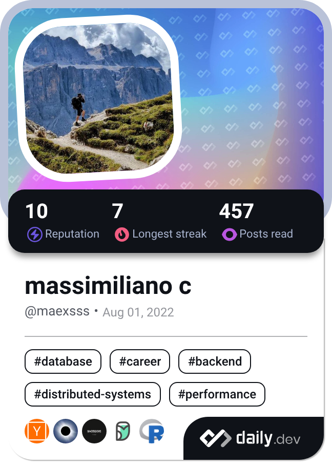 massimiliano c's Dev Card