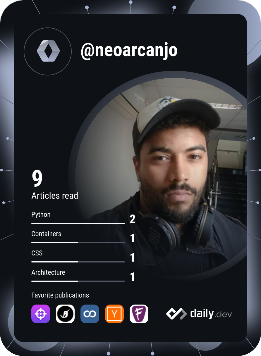 Rafael Arcanjo Fagundes de Souza's Dev Card