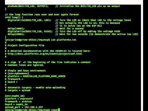 PlatformIO and OTA firmware uploading to Espressif ESP8266 ESP-01