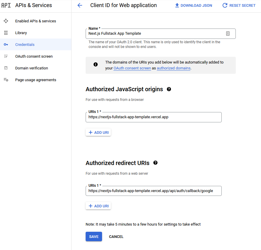 Google OAuth Client ID