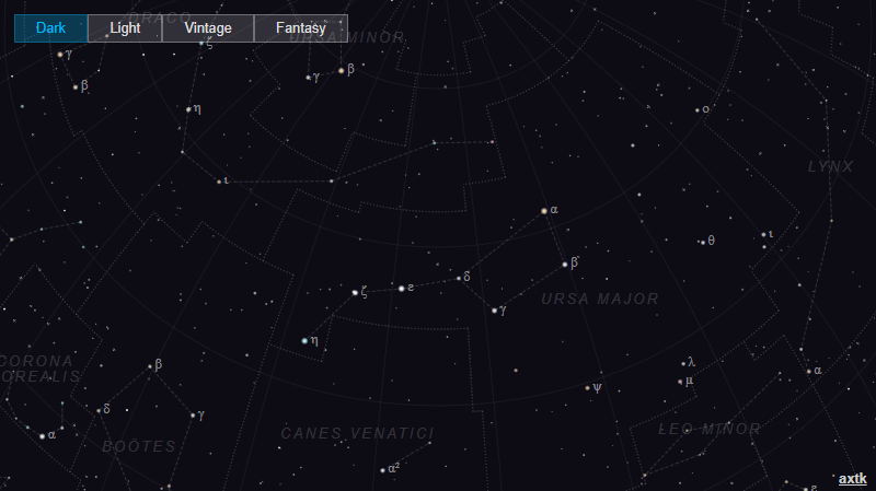 Night sky map