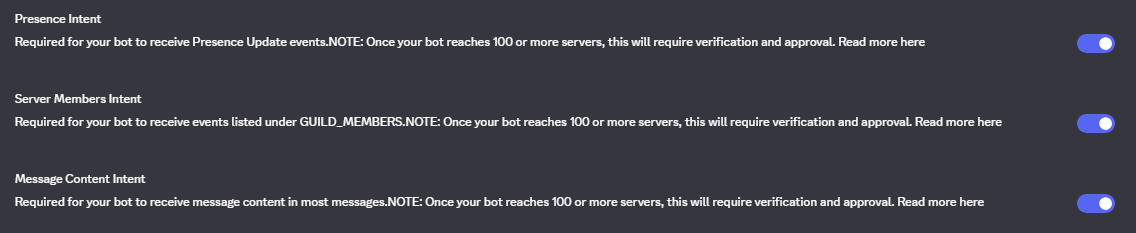 Message content intent