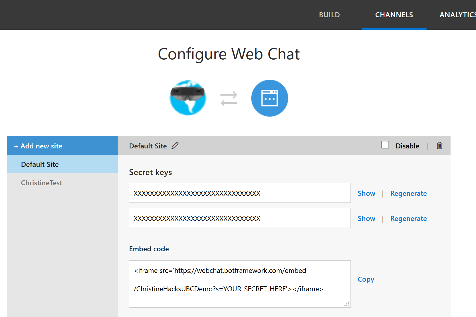 Configure Web Chat