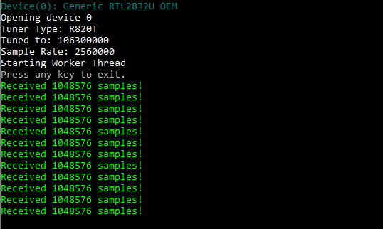 C# RTLSDR Bindings Sample App