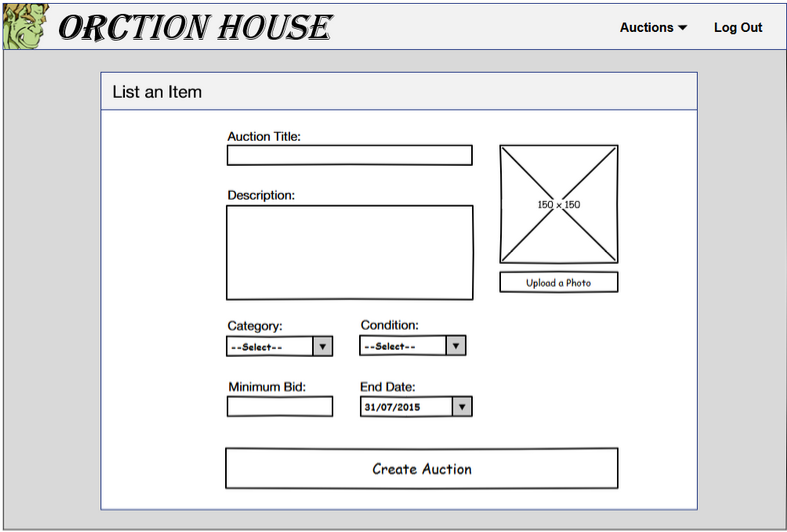 Create New Auction