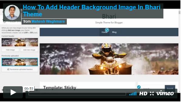 How To Add Header Background Image In Bhari Theme