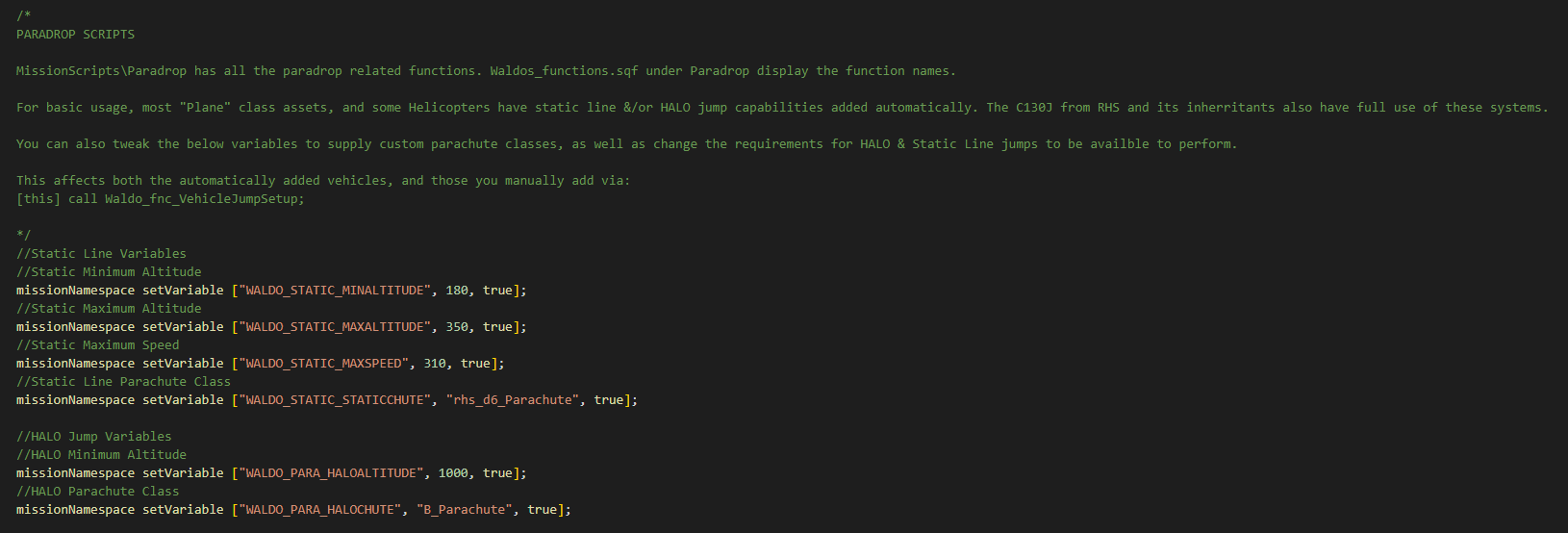 Plane Parameters