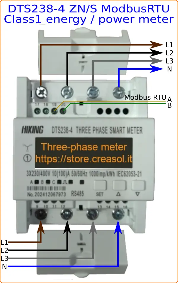 DTS238-2 ZN/S three phase energy meter