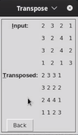 transpose output