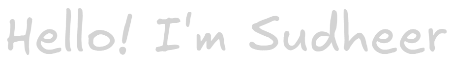 Hello, I'm Sudheer.