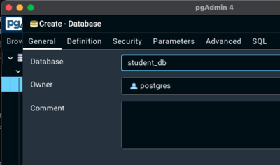 new student database