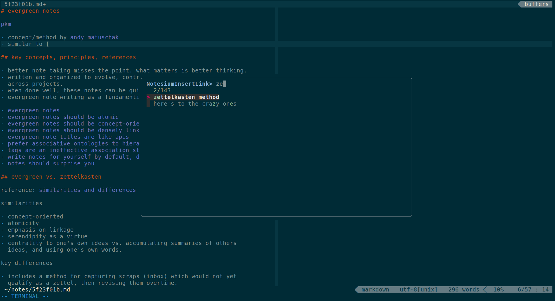 image: vim link insertion