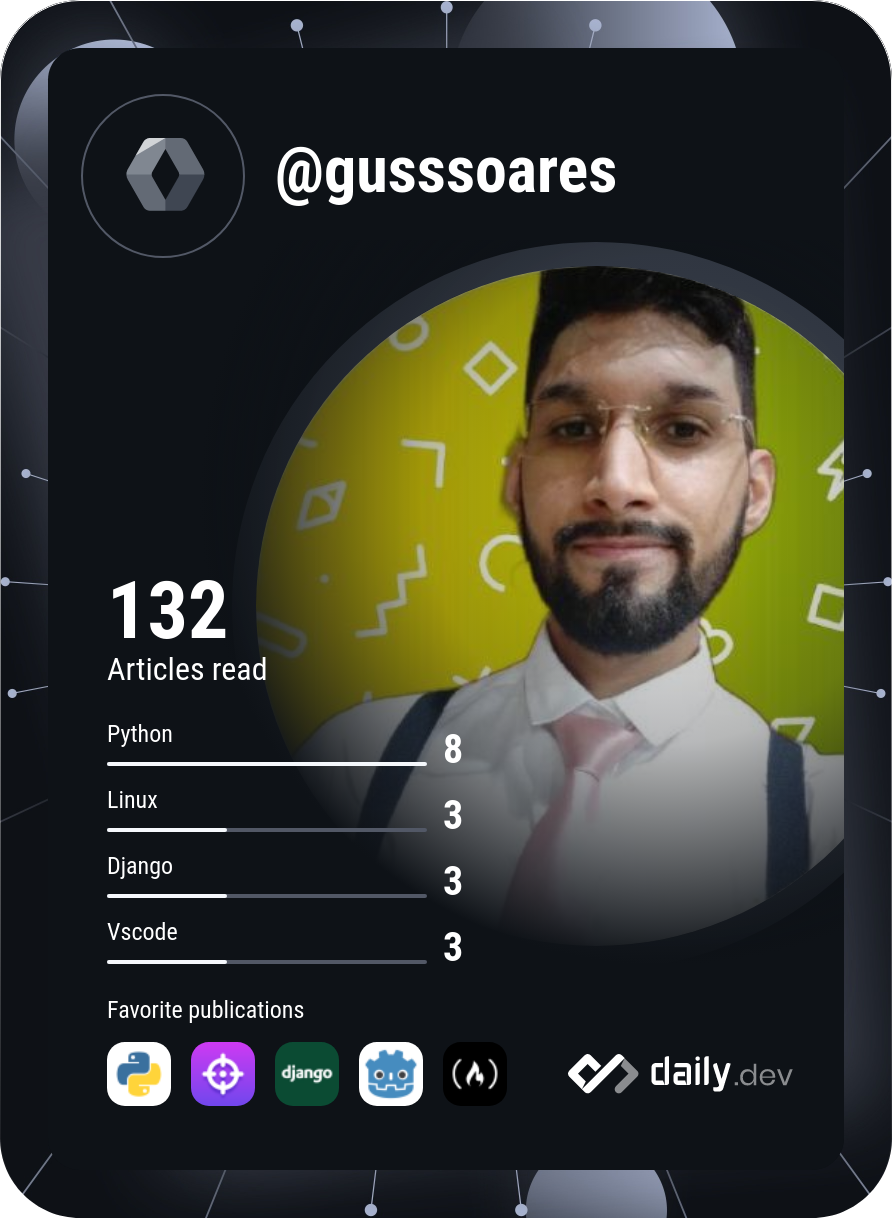 Gustavo Soares's Dev Card