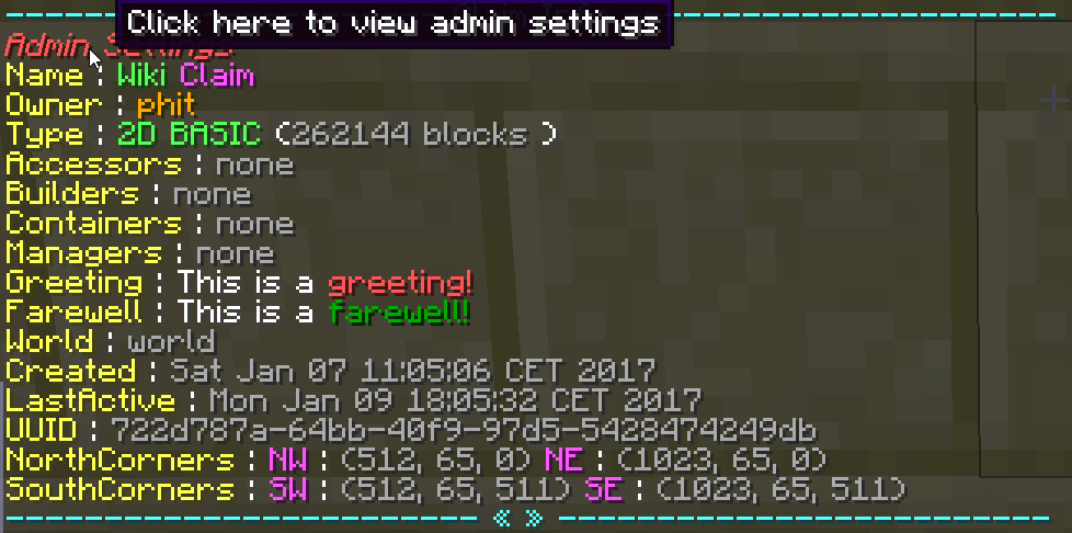 /claiminfo example output