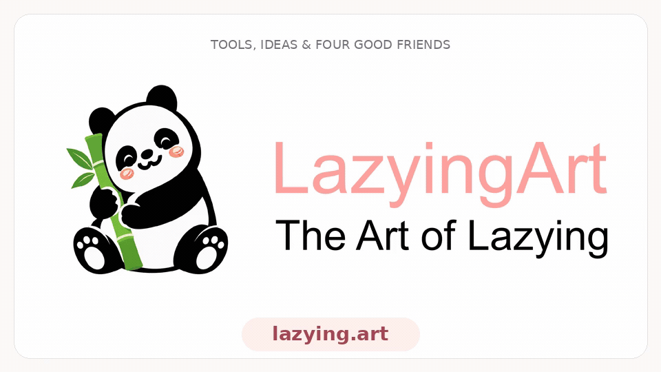 LazyingArt banner — apps and four buddies