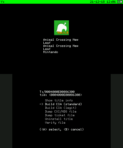 AC:NL Welcome Amiibo, Build CIA (standard)